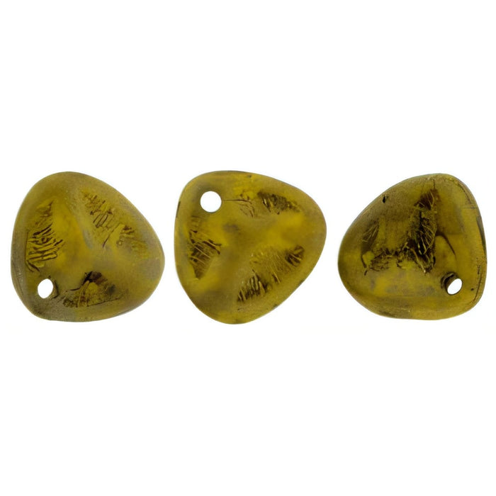 Czech Rose Petals 8 x 7mm Opaque Yellow - Copper Picasso (50pcs)