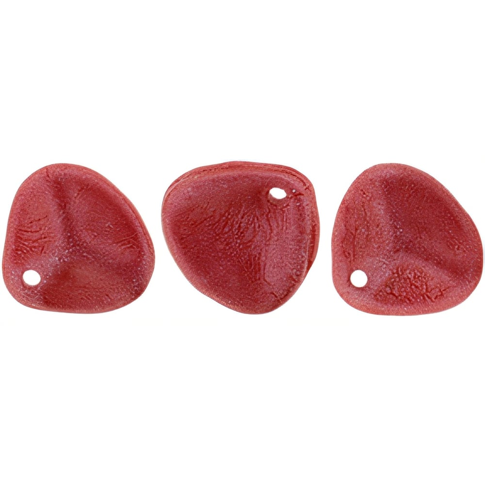 Czech Rose Petals 8 x 7mm Metallic Suede - Guava (50pcs)
