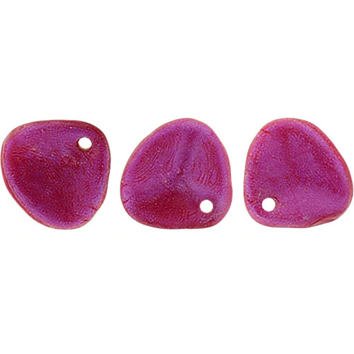 Czech Rose Petals 8 x 7mm Opalescent Neon Pink (50pcs)
