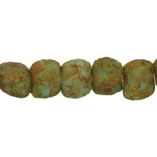 Czech Kidney 8 x 6mm Milky Aqua - Stone Picasso (25pcs)