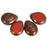 Czech Polished Drops 16 x 12mm Burnt Umber - Bronze Picasso