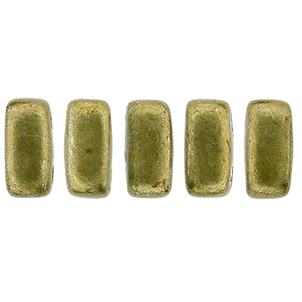 Czech CzechMates Bricks 6 x 3mm ColorTrends: Saturated Metallic Golden Lime (50pcs)