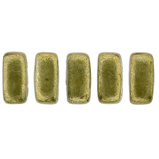 Czech CzechMates Bricks 6 x 3mm ColorTrends: Saturated Metallic Golden Lime (50pcs)