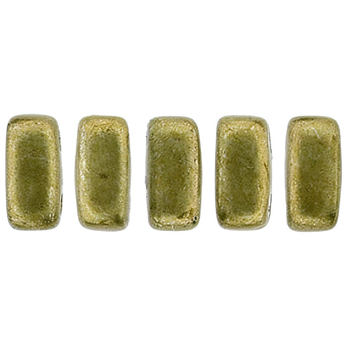 Czech CzechMates Bricks 6 x 3mm ColorTrends: Saturated Metallic Golden Lime (50pcs)