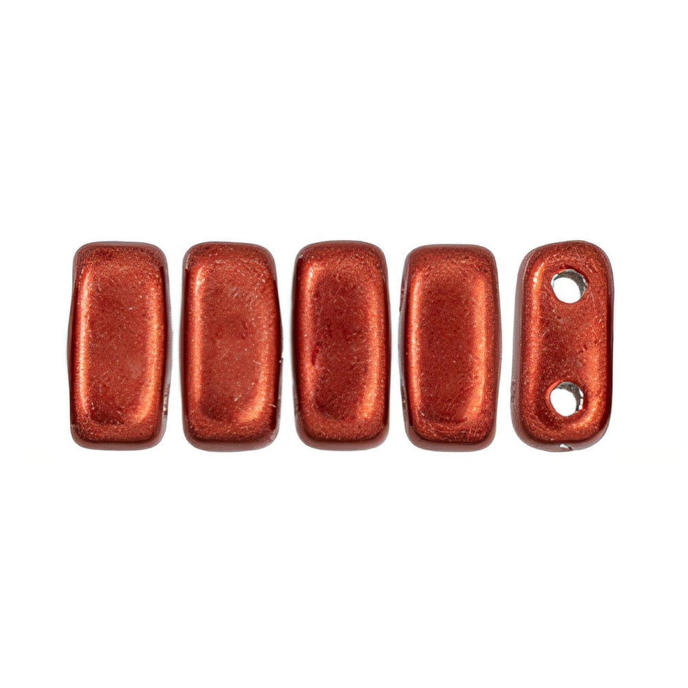 Czech CzechMates Bricks 6 x 3mm ColorTrends: Saturated Metallic Cherry Tomato (50pcs)