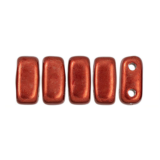 Czech CzechMates Bricks 6 x 3mm ColorTrends: Saturated Metallic Cherry Tomato (50pcs)