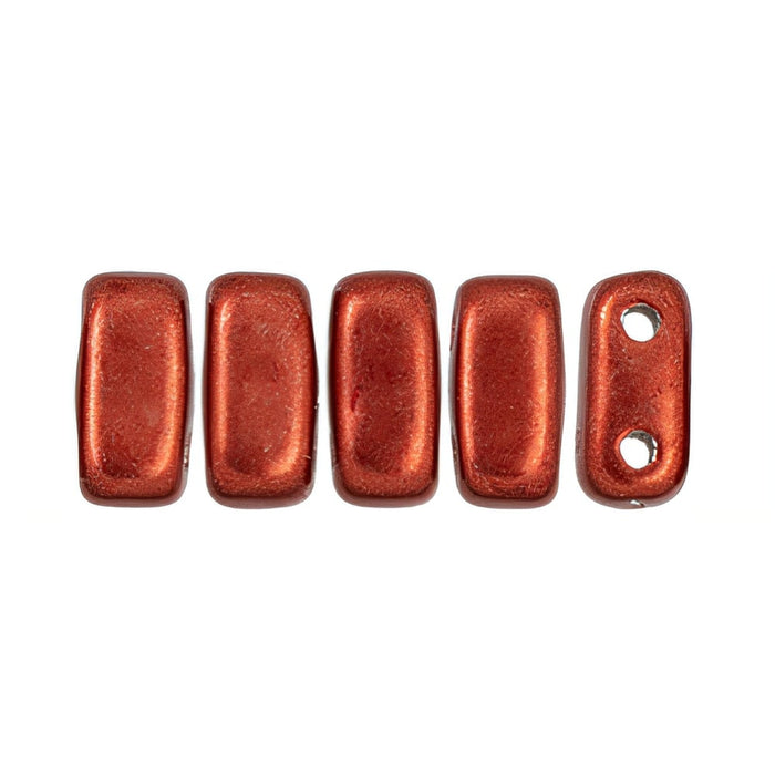 Czech CzechMates Bricks 6 x 3mm ColorTrends: Saturated Metallic Cherry Tomato (50pcs)