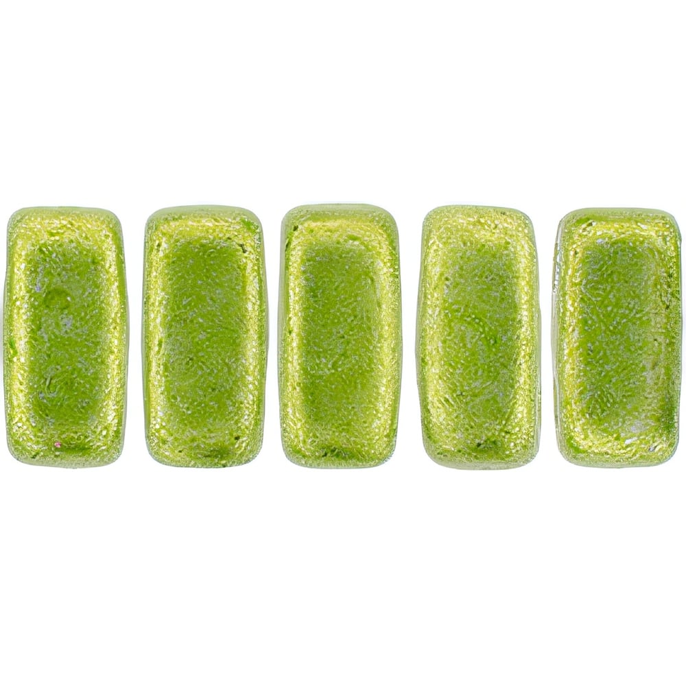 Czech CzechMates Bricks 6 x 3mm ColorTrends: Saturated Metallic Lime Punch (50pcs)