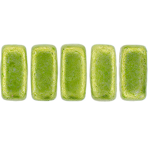 Czech CzechMates Bricks 6 x 3mm ColorTrends: Saturated Metallic Lime Punch (50pcs)
