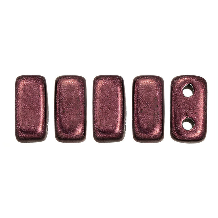 Czech CzechMates Bricks 6 x 3mm ColorTrends: Saturated Metallic Red Pear (50pcs)
