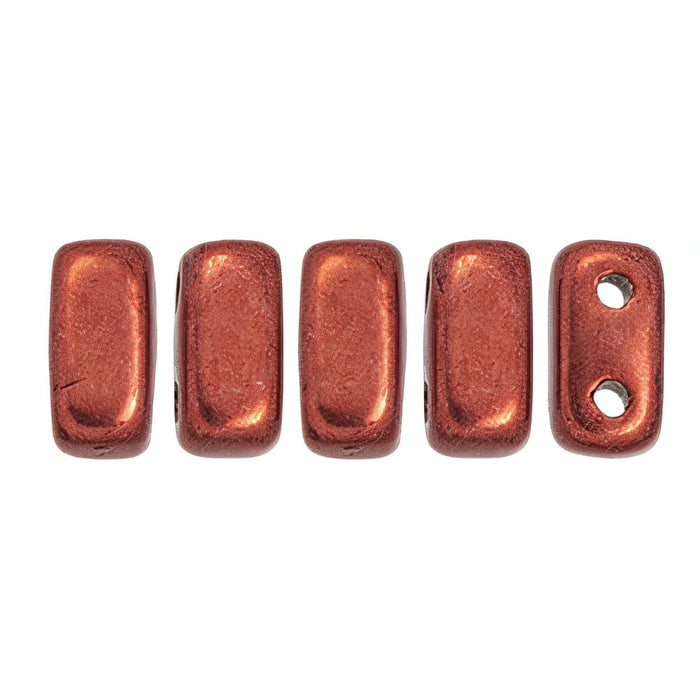 Czech CzechMates Bricks 6 x 3mm ColorTrends: Saturated Metallic Valiant Poppy (50pcs)
