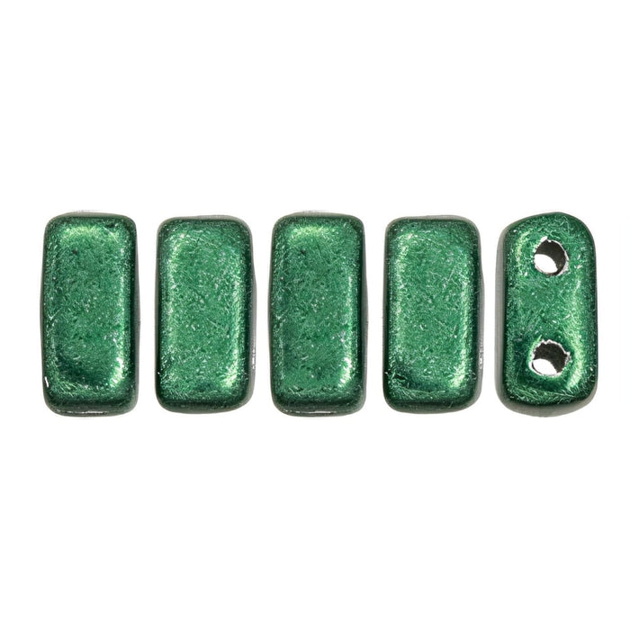Czech CzechMates Bricks 6 x 3mm ColorTrends: Saturated Metallic Martini Olive (50pcs)