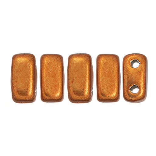 Czech CzechMates Bricks 6 x 3mm ColorTrends: Saturated Metallic Russet Orange (50pcs)