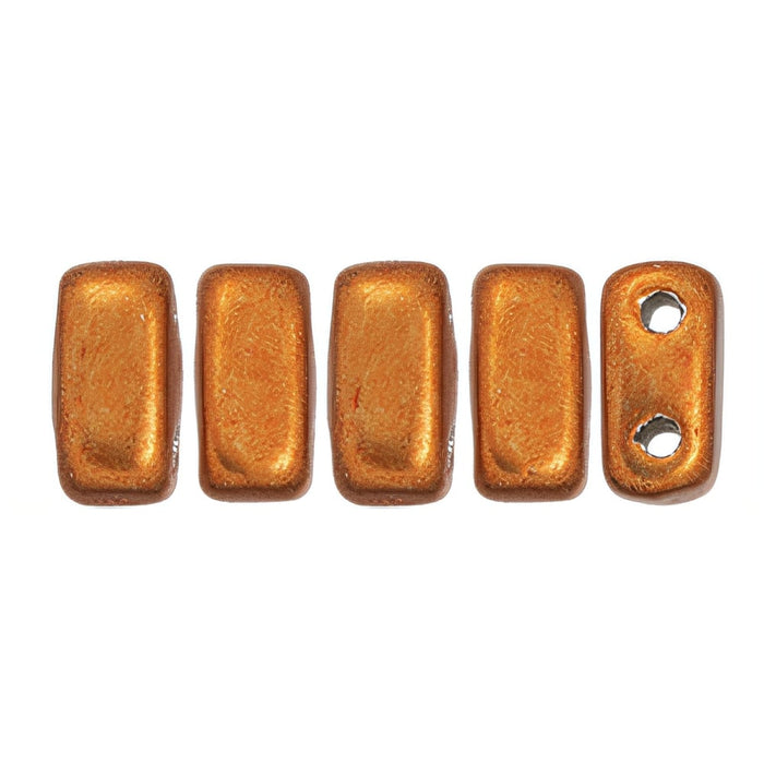 Czech CzechMates Bricks 6 x 3mm ColorTrends: Saturated Metallic Russet Orange (50pcs)