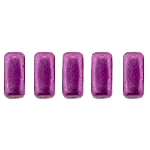 Czech CzechMates Bricks 3/6mm ColorTrends: Sueded Gold Fuchsia Red (50pcs)