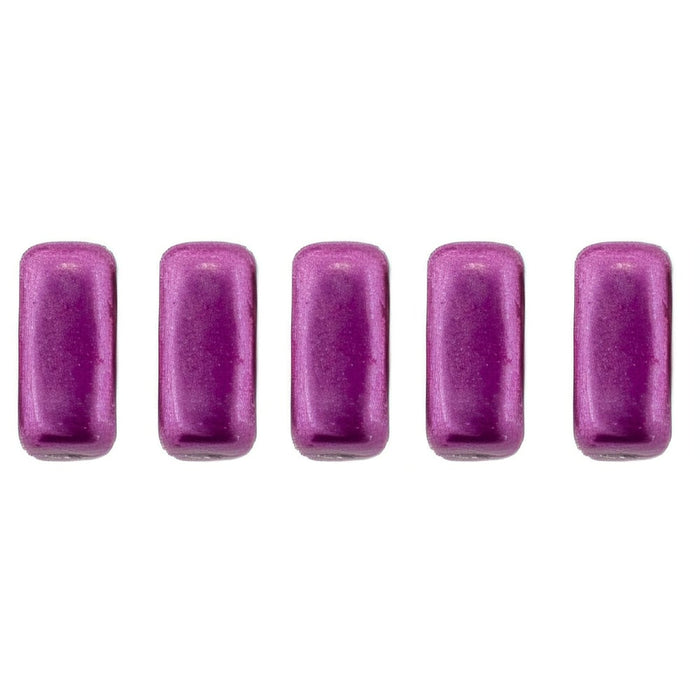 Czech CzechMates Bricks 3/6mm ColorTrends: Sueded Gold Fuchsia Red (50pcs)