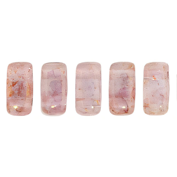 Czech CzechMates Bricks 6 x 3mm Luster - Transparent Topaz/Pink (50pcs)