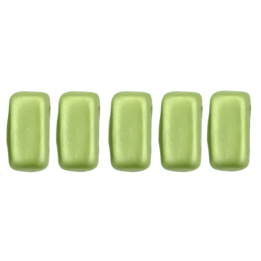 Czech CzechMates Bricks 6 x 3mm Pearl Coat - Olive (50pcs)