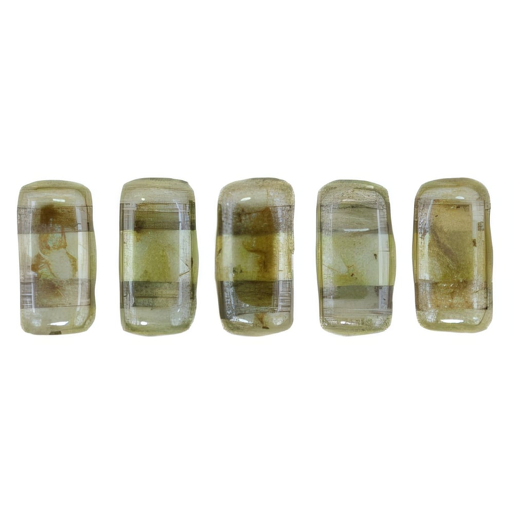 Czech CzechMates Bricks 6 x 3mm Luster - Transparent Green (50pcs)