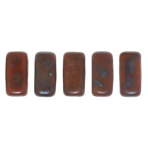 Czech CzechMates Bricks 6 x 3mm Umber - Copper Picasso (50pcs)