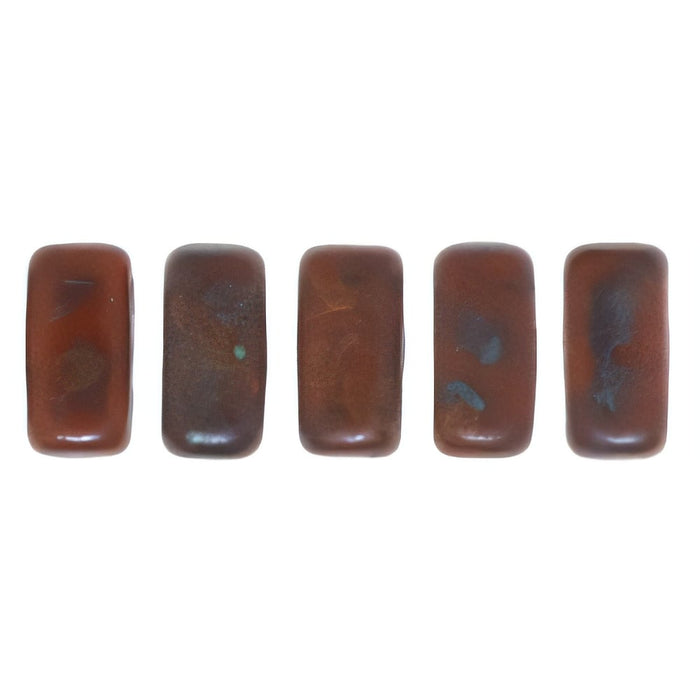 Czech CzechMates Bricks 6 x 3mm Umber - Copper Picasso (50pcs)