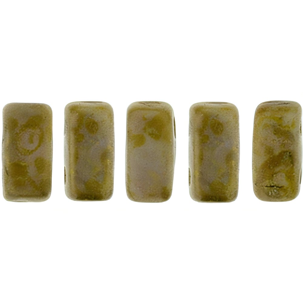Czech CzechMates Bricks 6 x 3mm Ashen Gray - Copper Picasso (50pcs)