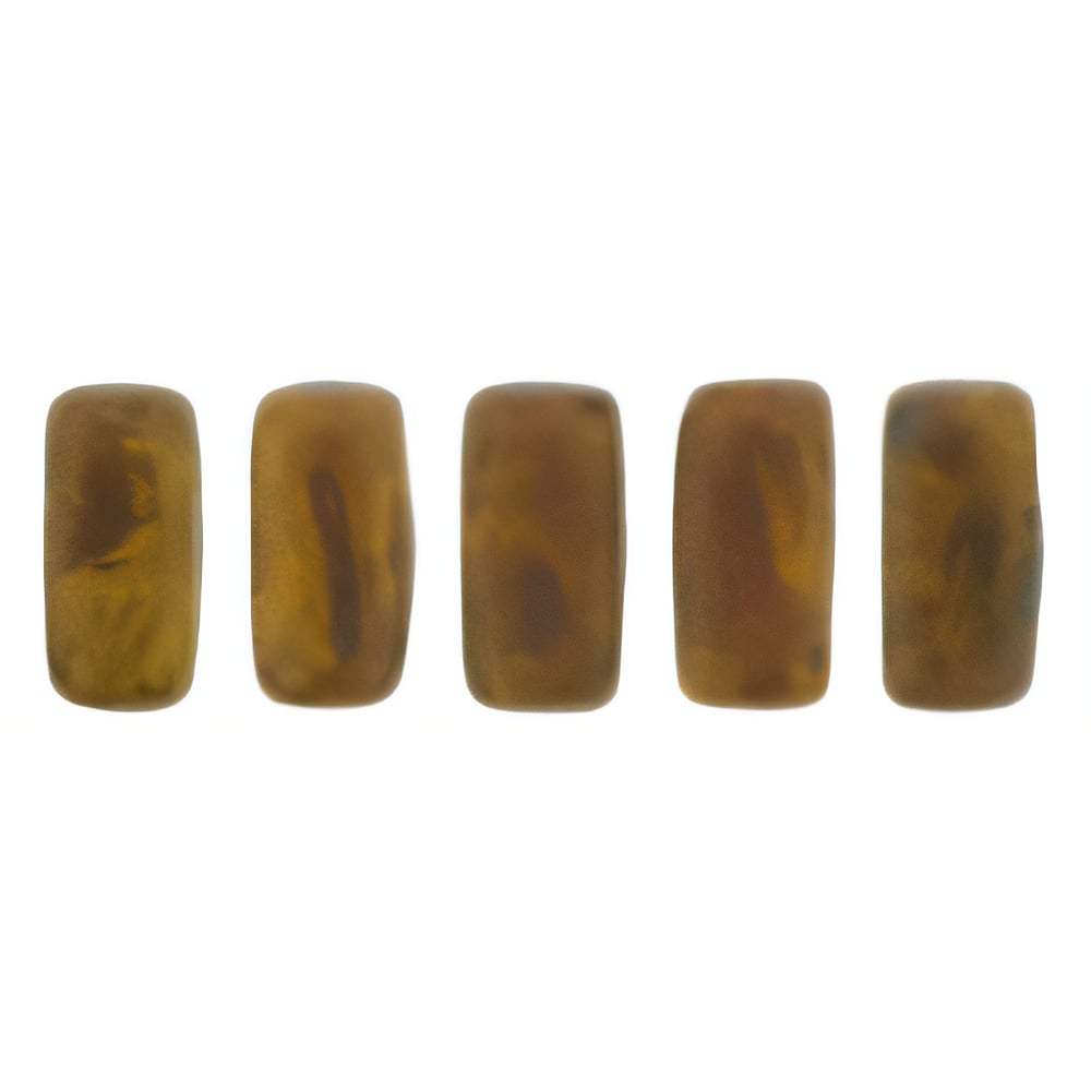 Czech CzechMates Bricks 6 x 3mm Sunflower Yellow - Copper Picasso (50pcs)