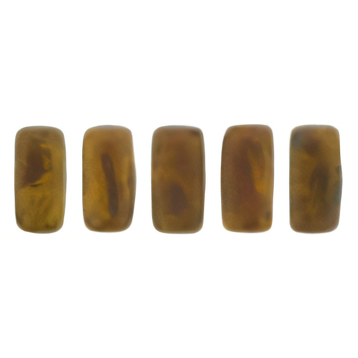 Czech CzechMates Bricks 6 x 3mm Sunflower Yellow - Copper Picasso (50pcs)