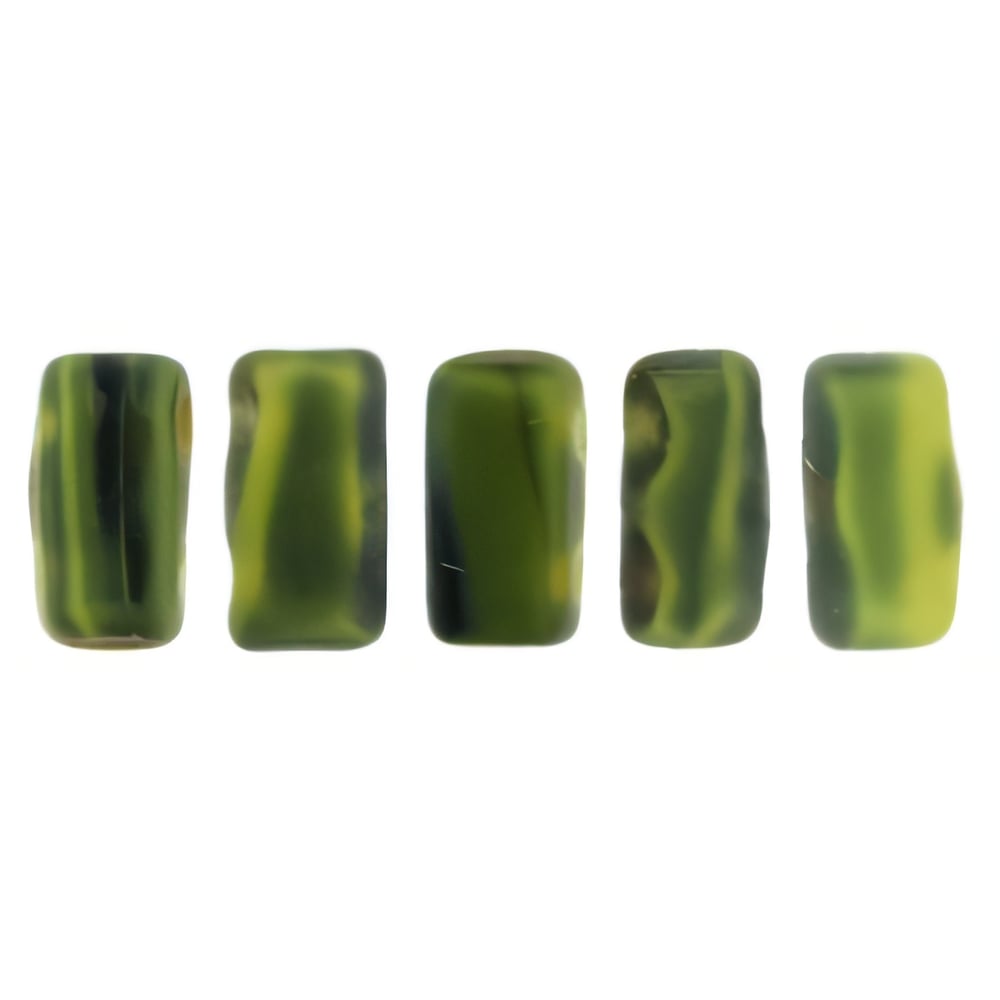 Czech CzechMates Bricks 6 x 3mm Matte - Opaque Yellow/Jet (50pcs)
