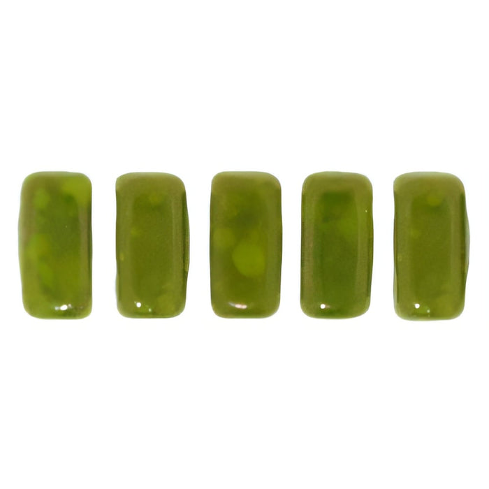 Czech CzechMates Bricks 6 x 3mm Opaque Olive - Moon Dust (50pcs)