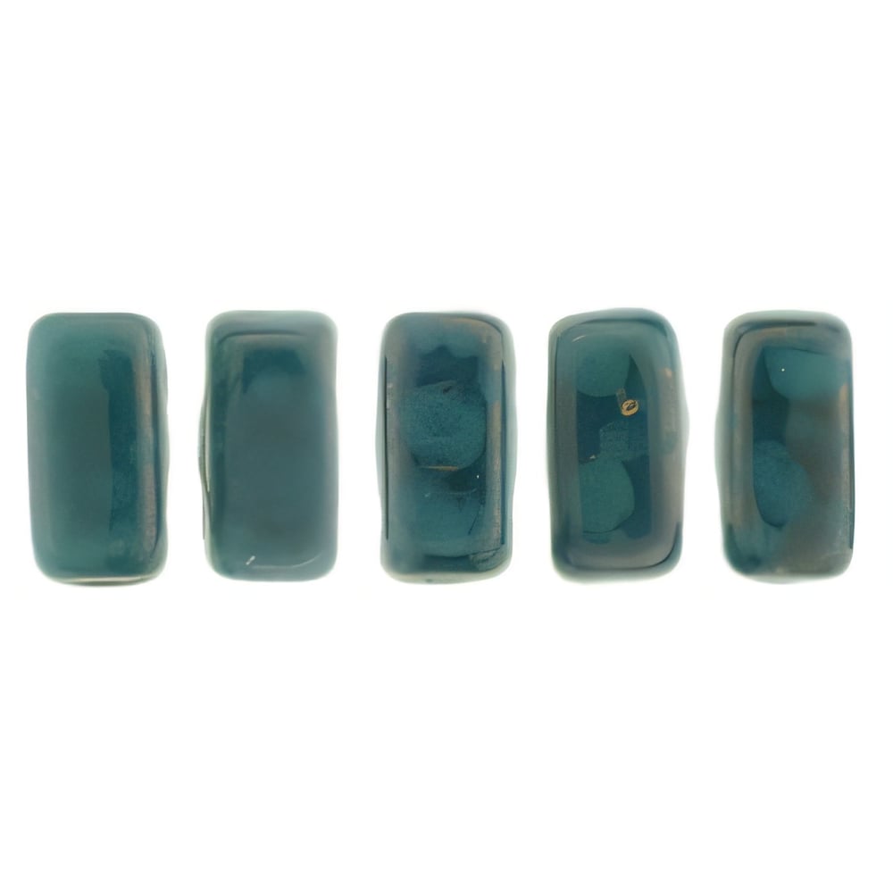 Czech CzechMates Bricks 6 x 3mm Persian Turquoise - Moon Dust (50pcs)