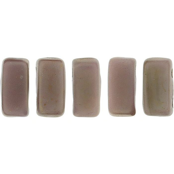 Czech CzechMates Bricks 6 x 3mm Matte - Rosaline Luster - Ashen Gray (50pcs)