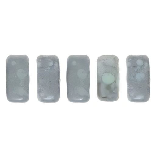 Czech CzechMates Bricks 6 x 3mm Matte - Opaque Pale Turquoise - Moon Dust (50pcs)