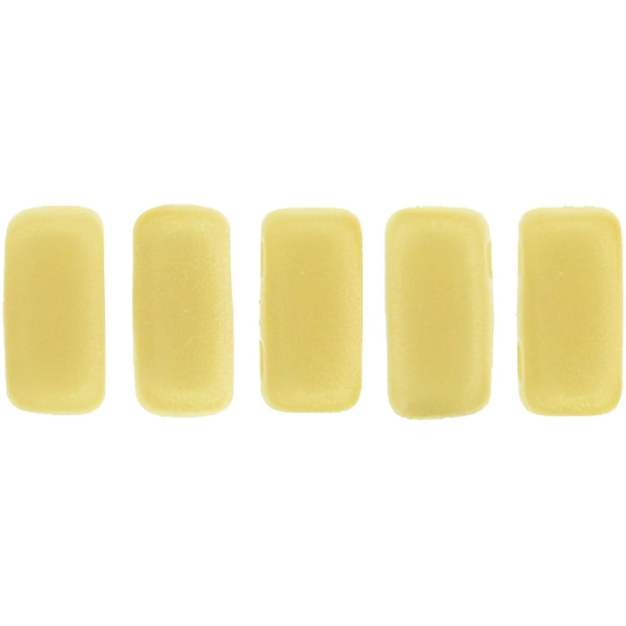 Czech CzechMates Bricks 6 x 3mm Sueded Gold Opaque Lt Beige (50pcs)
