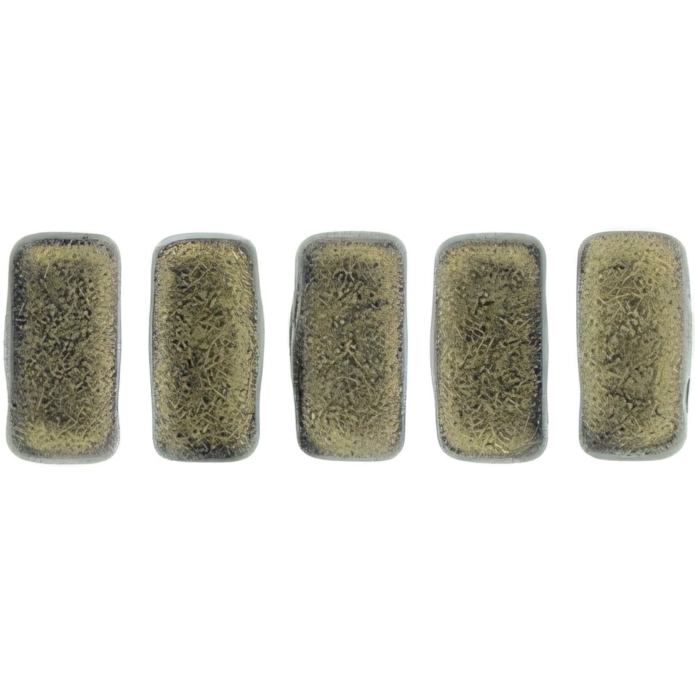 Czech CzechMates Bricks 6 x 3mm Sueded Gold Navy (50pcs)
