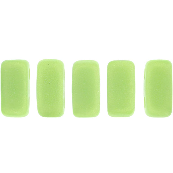 Czech CzechMates Bricks 6 x 3mm Sueded Gold Honeydew (50pcs)