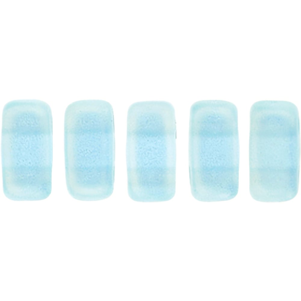 Czech CzechMates Bricks 6 x 3mm Sueded Gold Aquamarine (50pcs)