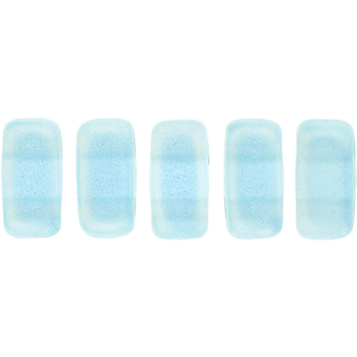 Czech CzechMates Bricks 6 x 3mm Sueded Gold Aquamarine (50pcs)