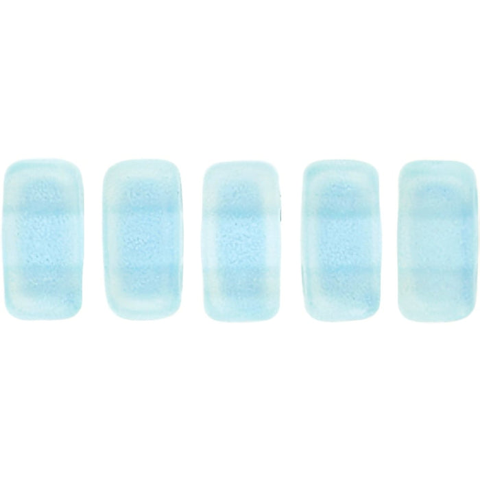Czech CzechMates Bricks 6 x 3mm Sueded Gold Aquamarine (50pcs)