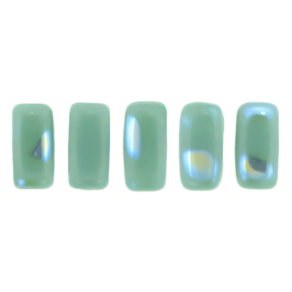 Czech CzechMates Bricks 6 x 3mm Peacock - Green Turquoise (50pcs)