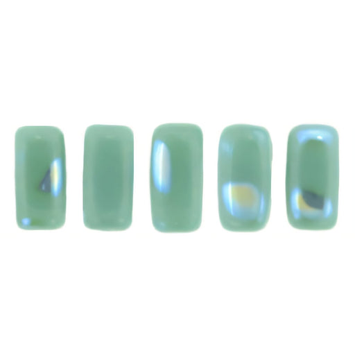 Czech CzechMates Bricks 6 x 3mm Peacock - Green Turquoise (50pcs)