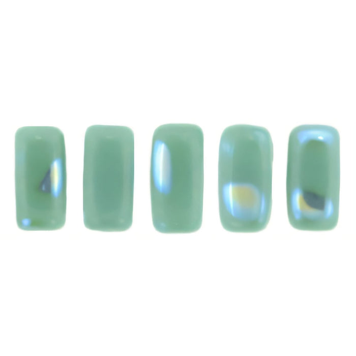Czech CzechMates Bricks 6 x 3mm Peacock - Green Turquoise (50pcs)