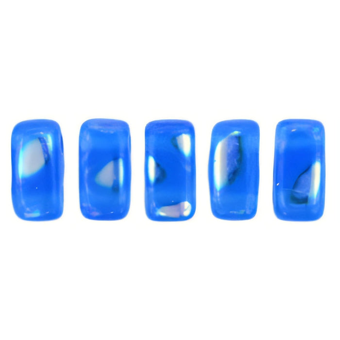 Czech CzechMates Bricks 6 x 3mm Peacock - Milky Baby Blue (50pcs)