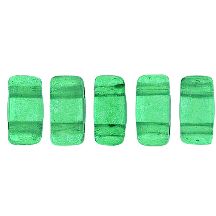 Czech CzechMates Bricks 6 x 3mm ColorTrends: Transparent Lush Meadow (50pcs)