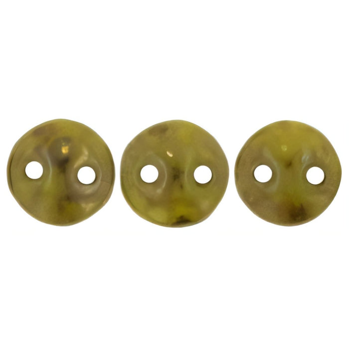 Czech CzechMates Lentil 6mm Chartreuse - Bronze Picasso (50pcs)