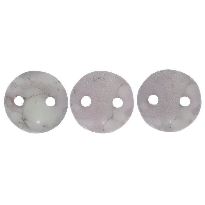 Czech CzechMates Lentil 6mm Matte - Opaque Pale Turquoise - Moon Dust (50pcs)