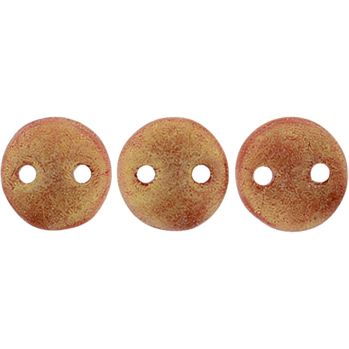 Czech CzechMates Lentil 6mm Sueded Gold Dk Opaque Red (50pcs)
