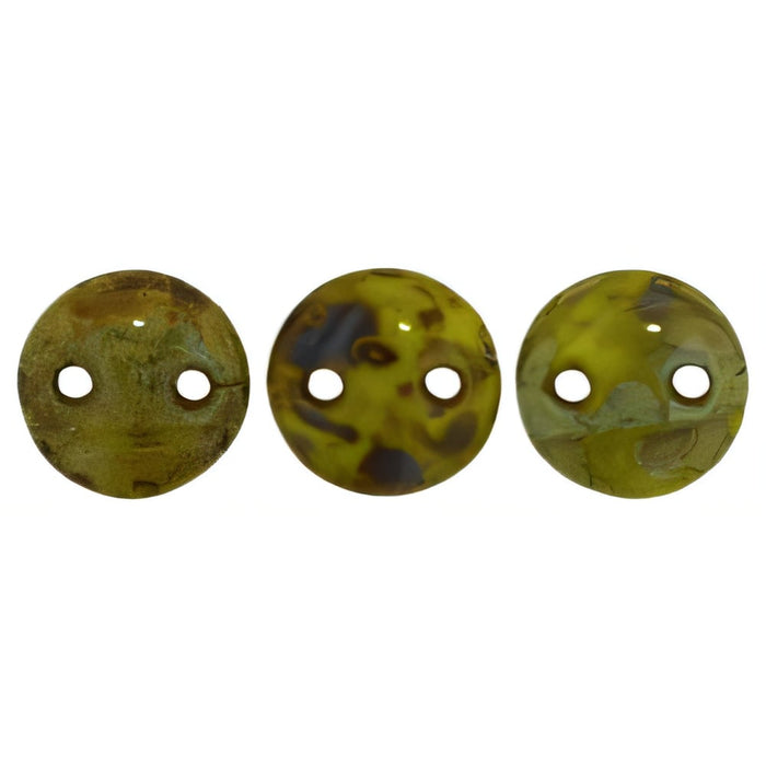 Czech CzechMates Lentil 6mm Chartreuse - Picasso (50pcs)