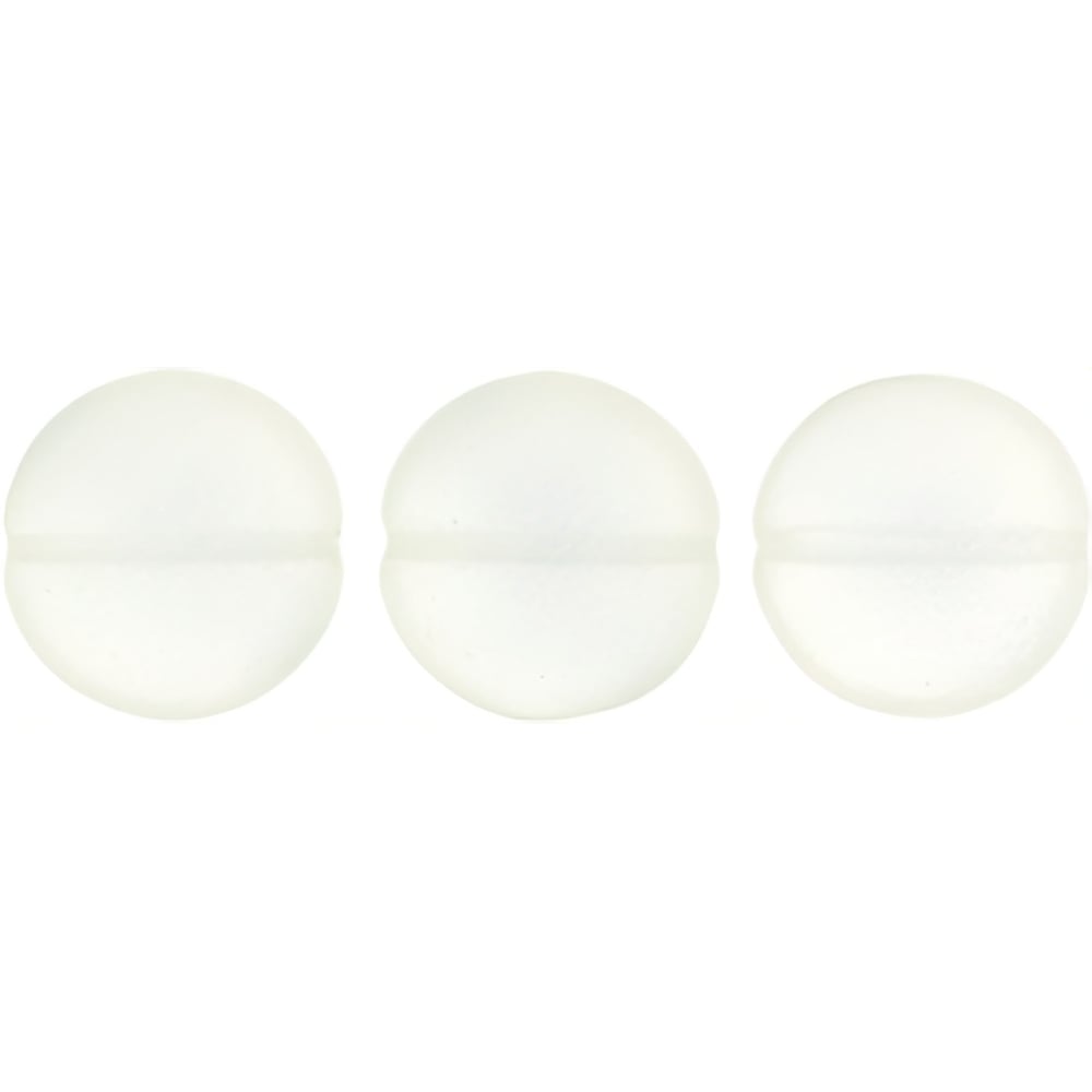 Czech Cushion Round 14mm Sueded Gold Crystal