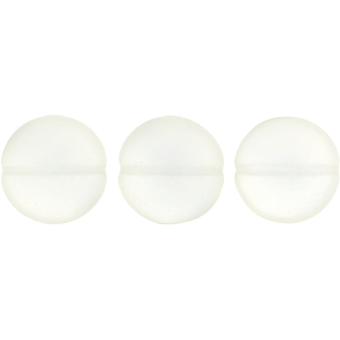 Czech Cushion Round 14mm Sueded Gold Crystal
